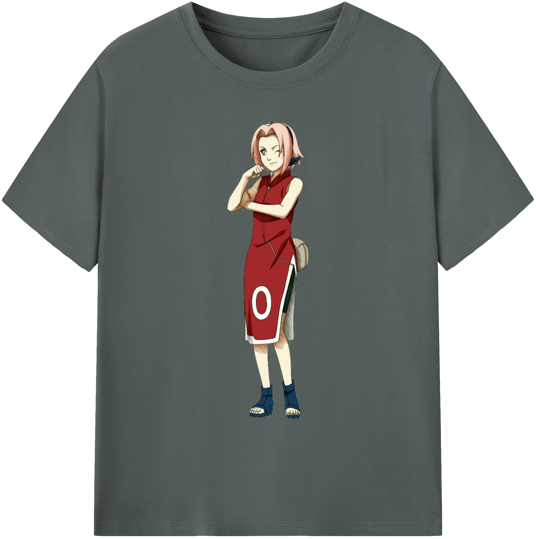 （画像用） NARUTO -ナルト- 春野サクラ Haruno Sakura 綿100％ メンズ半袖Tシャツ｜肌触りやわらか＆通気性